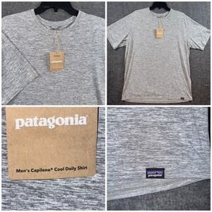 Patagonia Capilene Cool Daily Shirt Feather Grey Heathered Quick Dry Mens M NEW